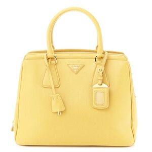 Prada Saffiano Lux Parabole Yellow Tote
